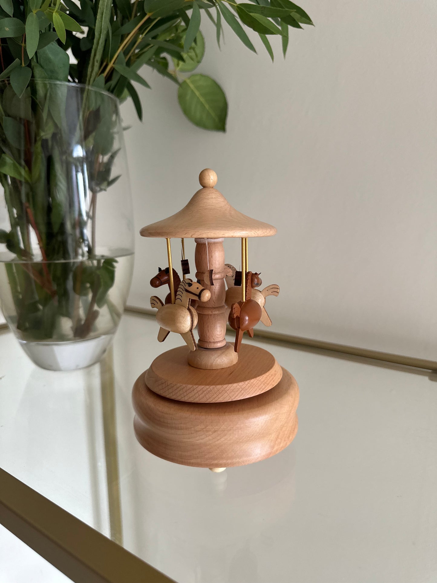Wooden carousel music box